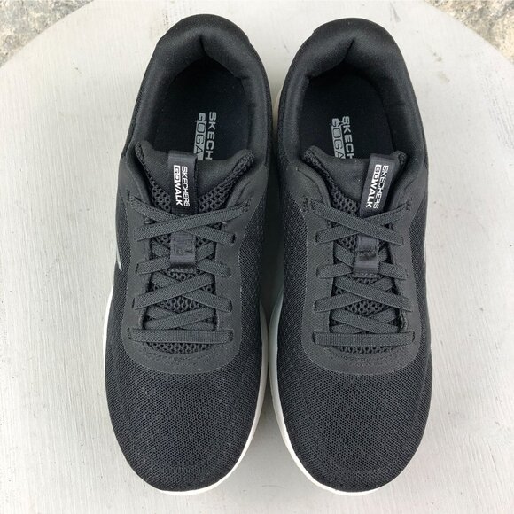 Skechers Womens Size 6 Go Walk Joy Black GogaMat Lace-Up Walking Sneakers 179021 - Picture 3 of 14